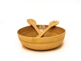 eBoo - Spun Bamboo Bowl (Round shape) + 1 set servers 竹沙拉碗 (圓形)+ 1x沙拉用的竹器具